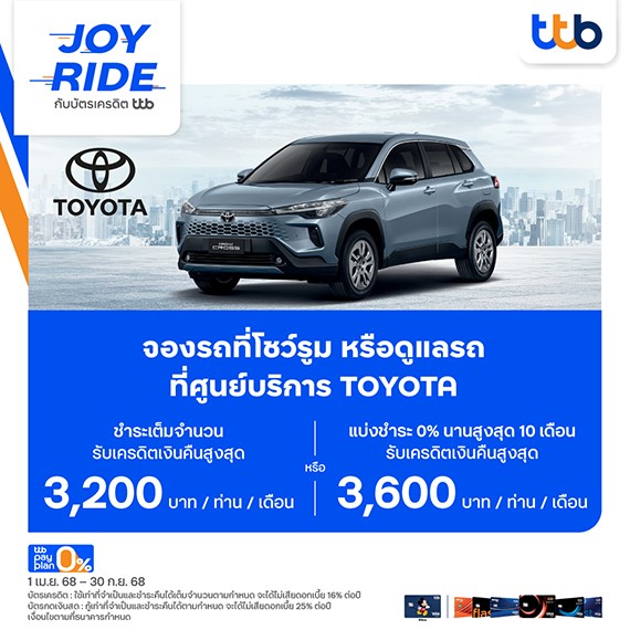 JOY RIDE กับบัตรเครดิต TTB